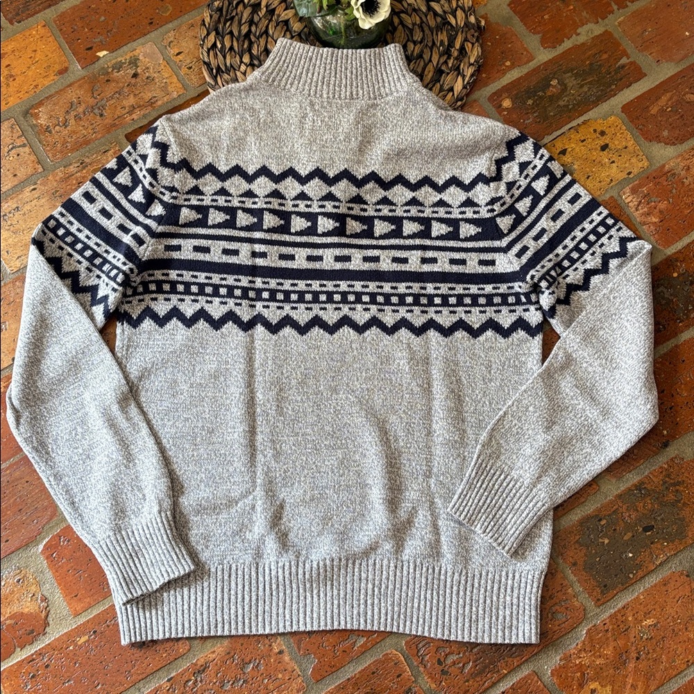 Urban Pipeline Men's Sweater Gray Pullover Geometric Print size M - Picture 6 of 11